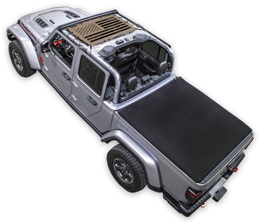 Distressed Tactical Flag_Half-Shade (Front Only)_Tan