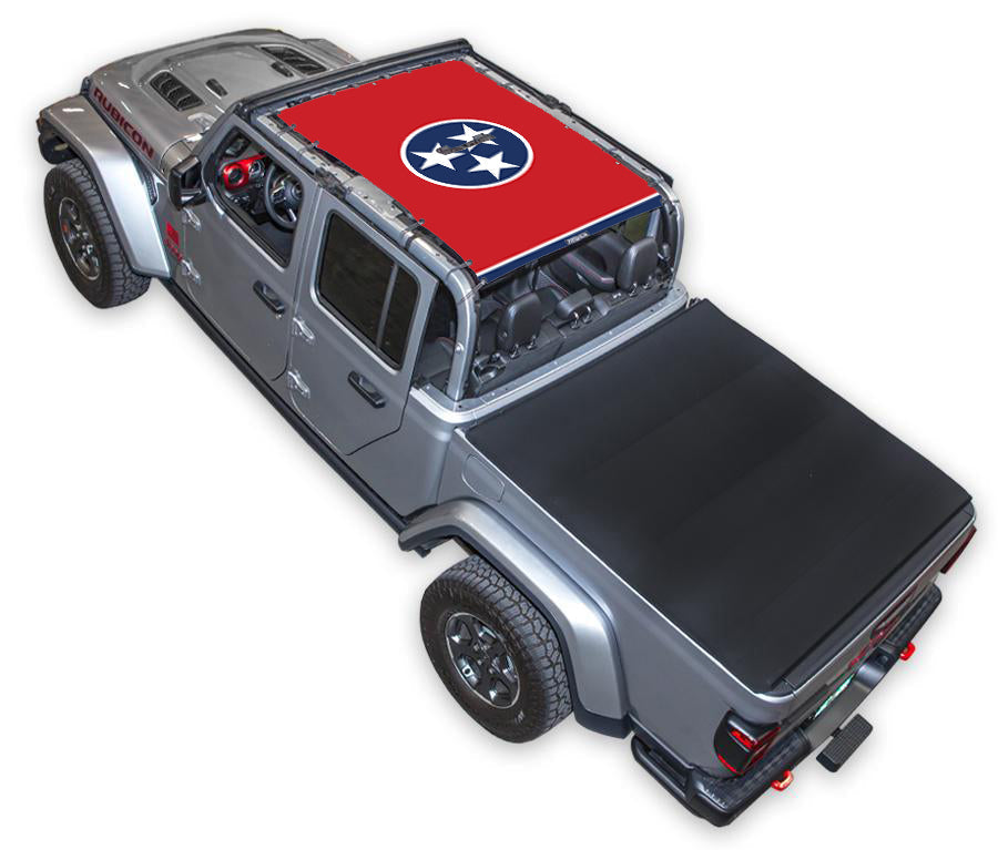 SPIDERWEBSHADE Jeep Gladiator JT Tennessee State Flag mesh sun shade – Full-Shade