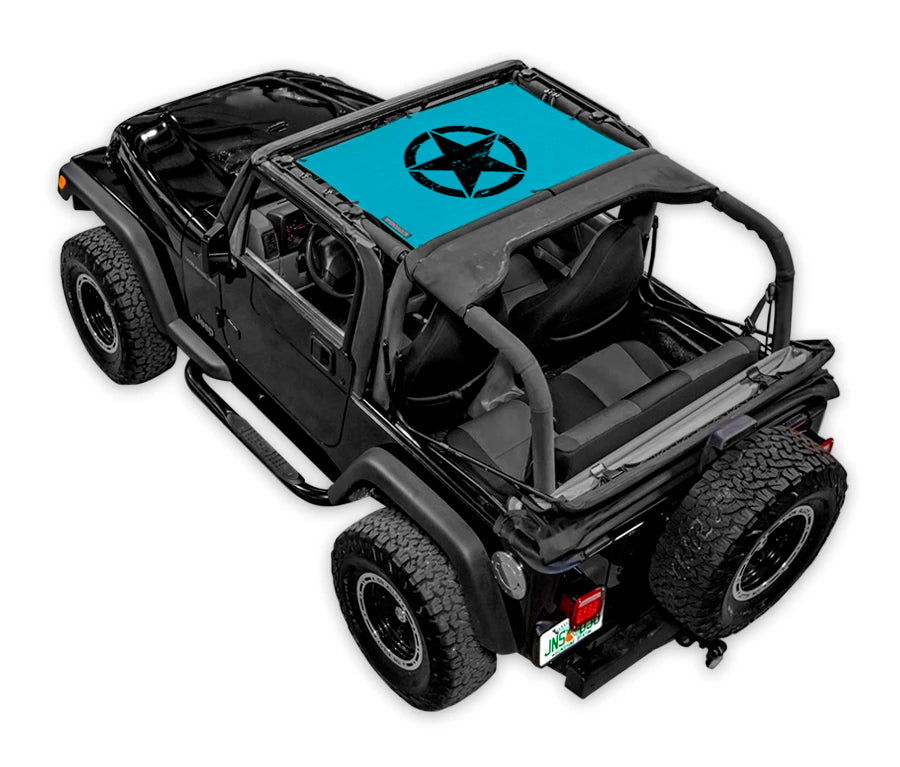 Oscar Mike Distressed_Half-Shade (Front Only)_Teal