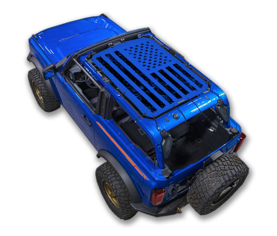 Distressed Tactical Flag_2-Door_Blue