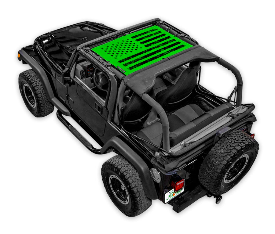 Distressed Tactical Flag_Half-Shade (Front Only)_Green