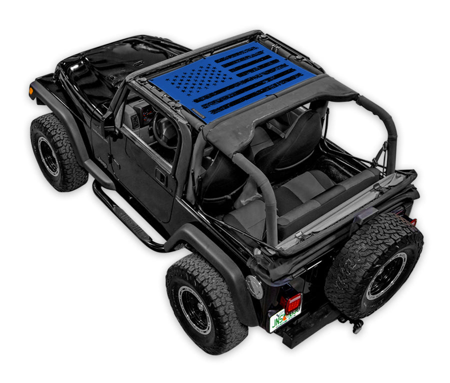 Distressed Tactical Flag_Half-Shade (Front Only)_Blue