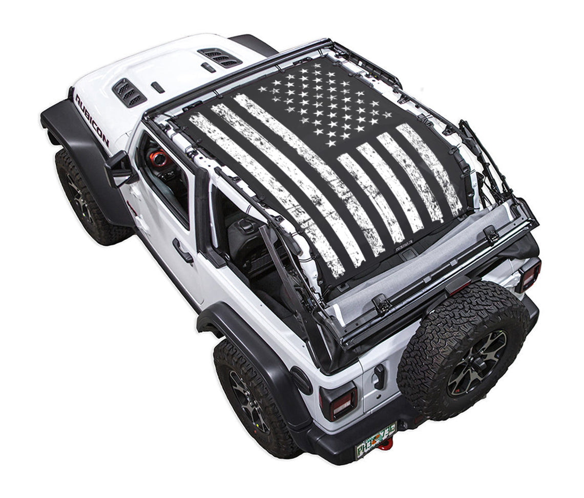 Distressed Tactical Flag_Full-Shade (Extra Long)_Black