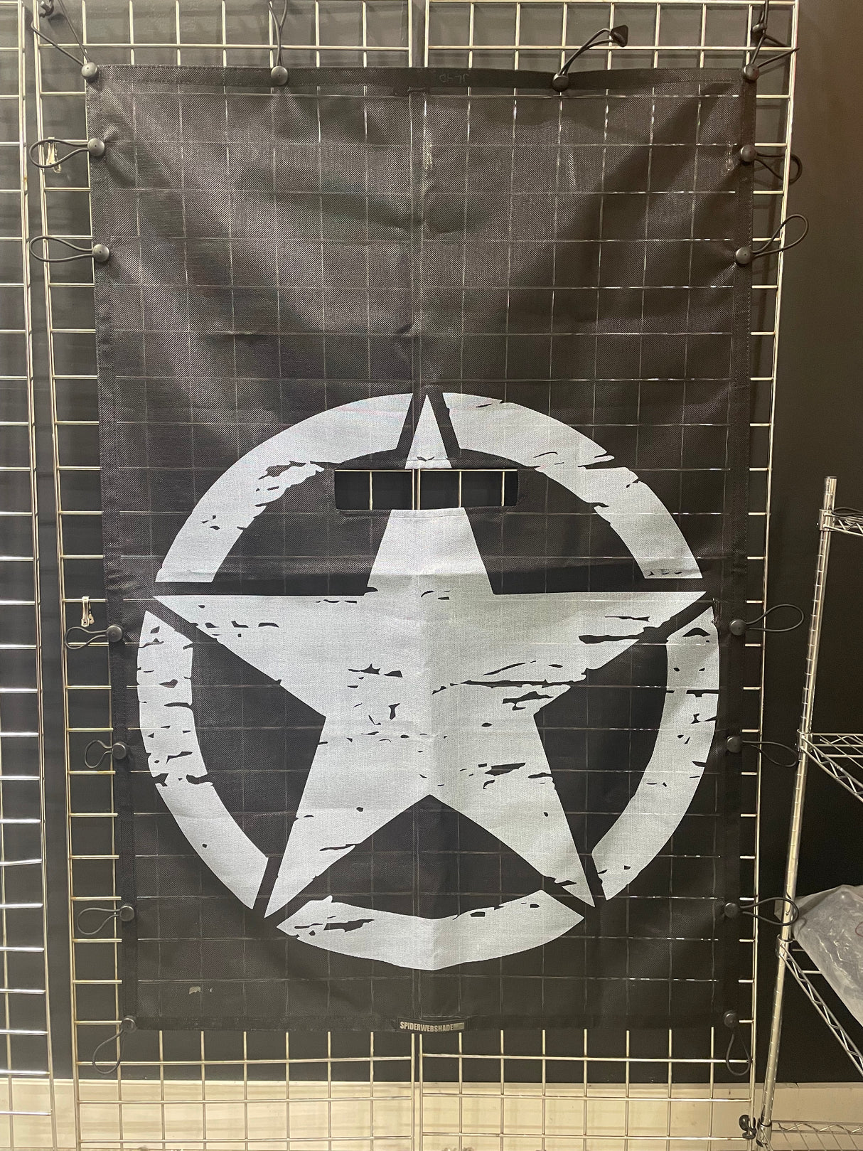 Jeep Wrangler JL 4-Door Sunshade (Full Shade) - Black Shade / White Print Oscar Mike