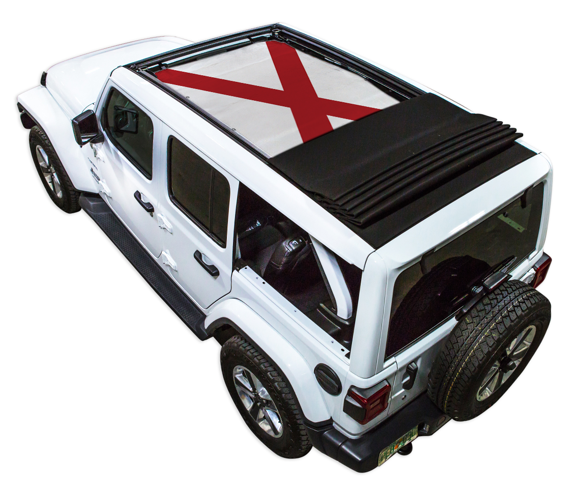 SPIDERWEBSHADE Jeep Wrangler JLU Sky One-Touch State Flag Alabama 2018–2023