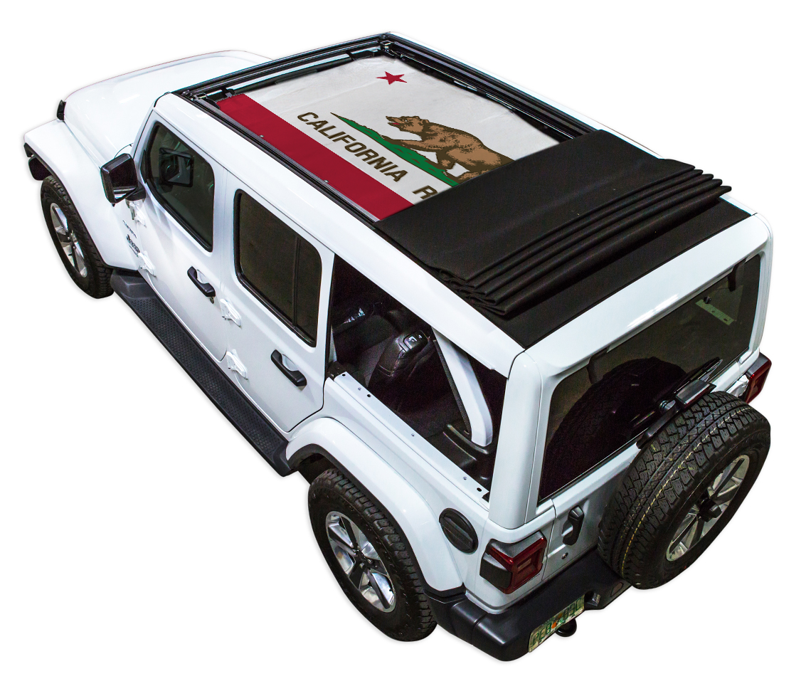 SPIDERWEBSHADE Jeep Wrangler JLU Sky One-Touch State Flag California 2024–2026