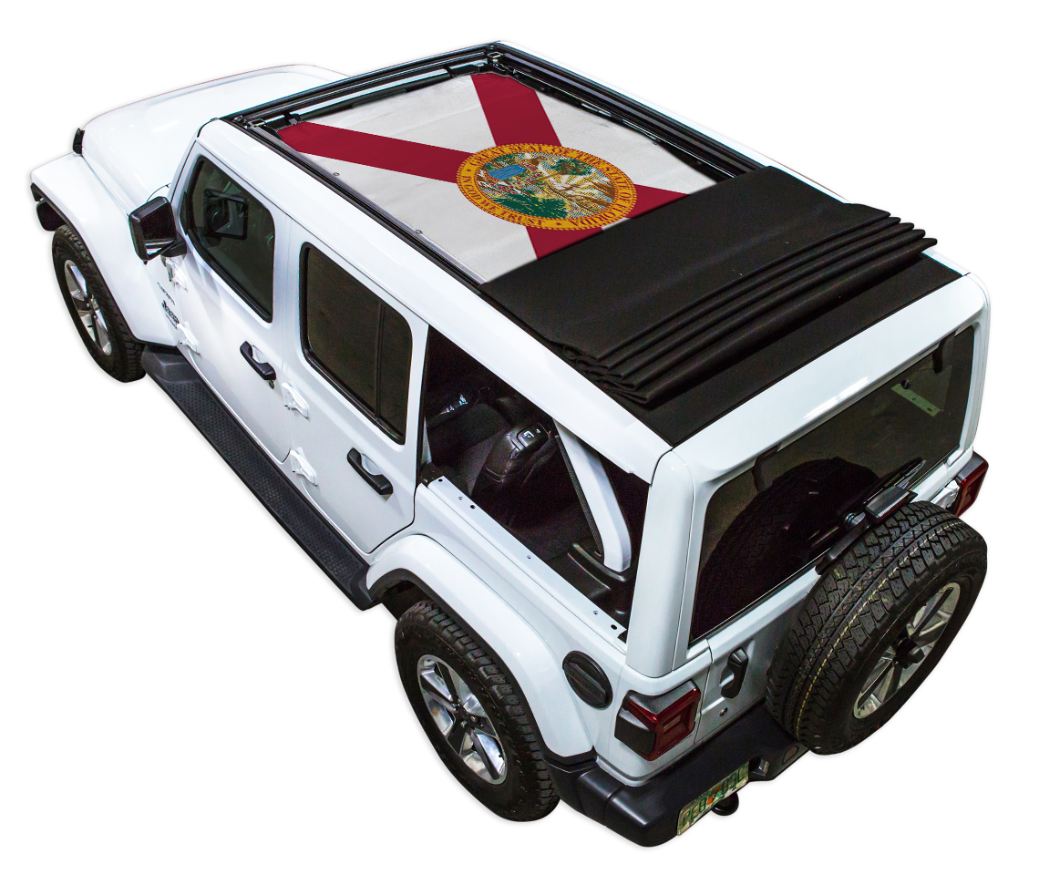 SPIDERWEBSHADE Jeep Wrangler JLU Sky One-Touch State Flag Florida 2018–2023