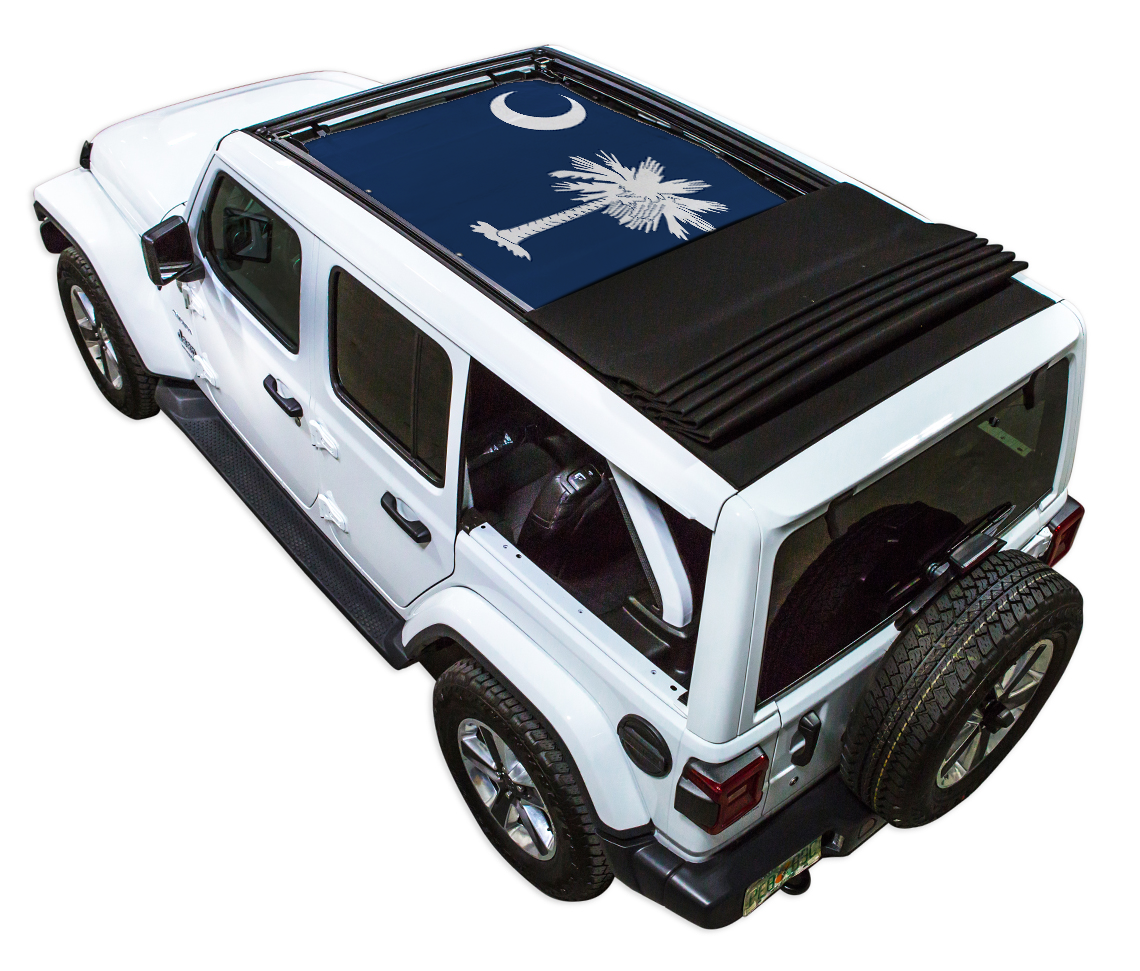SPIDERWEBSHADE Jeep Wrangler JLU Sky One-Touch State Flag South Carolina 2024–2026