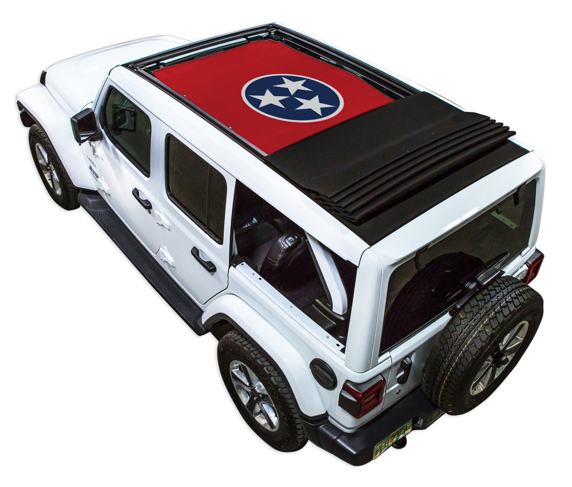 SPIDERWEBSHADE Jeep Wrangler JLU Sky One-Touch State Flag Tennessee 2018–2023