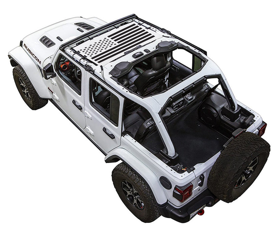 Solid Tactical Flag Half-Shade (Front Only) White – SPIDERWEBSHADE JLU 4-Door sun shade