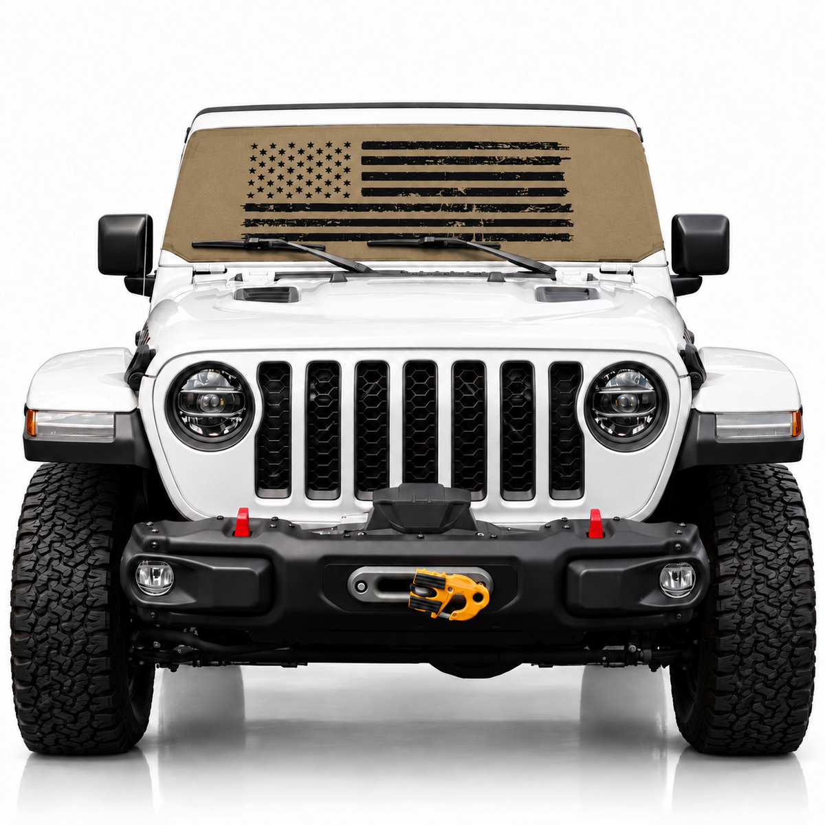 Jeep Distressed Tactical Flag Tan