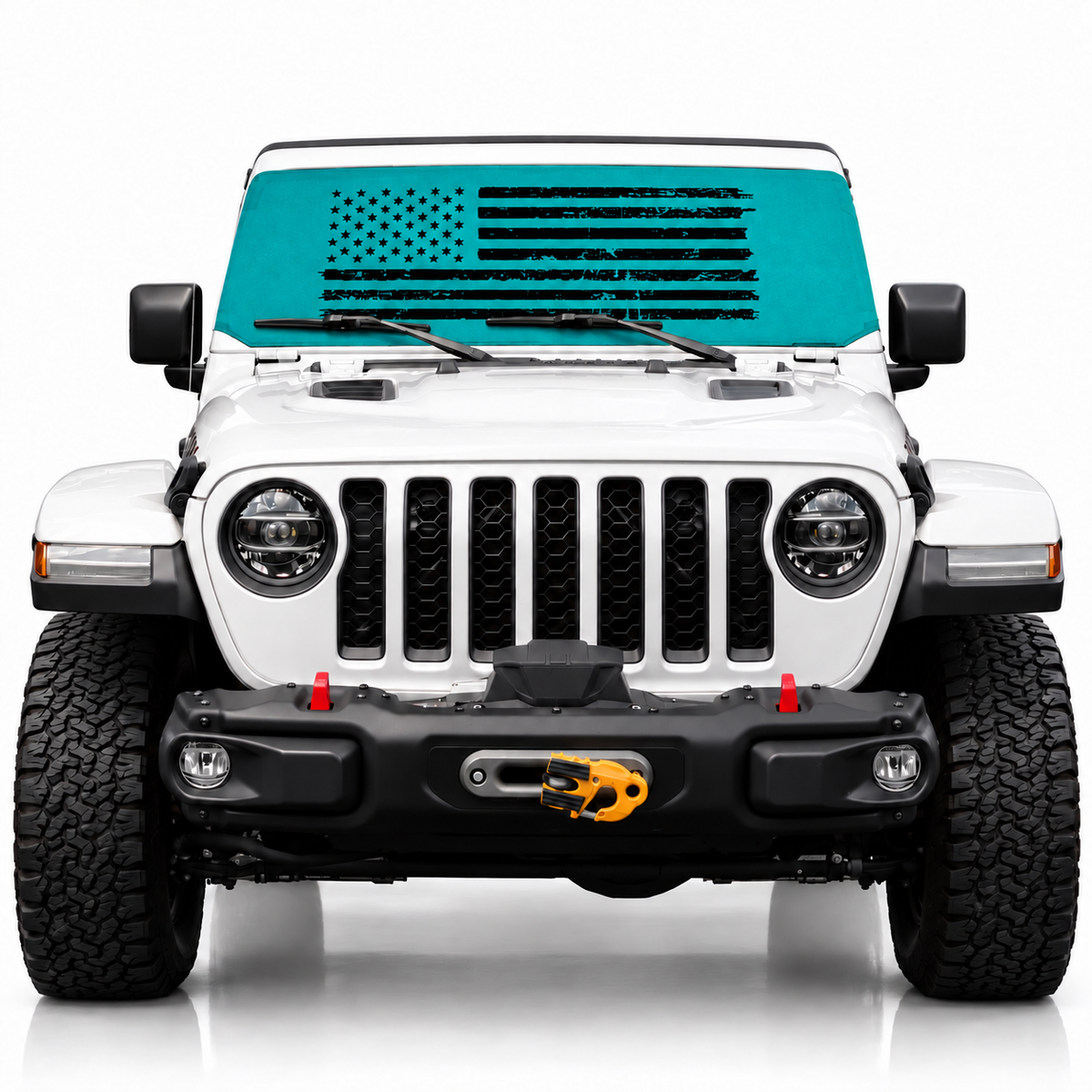 Jeep Distressed Tactical Flag Teal