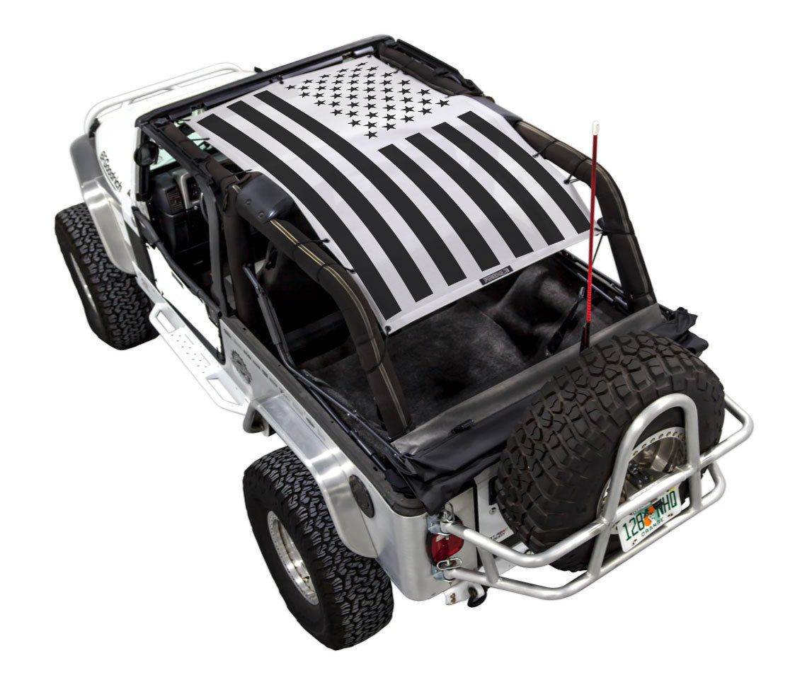 SPIDERWEBSHADE Jeep Wrangler LJ Tactical Flag Solid White 2004–2006