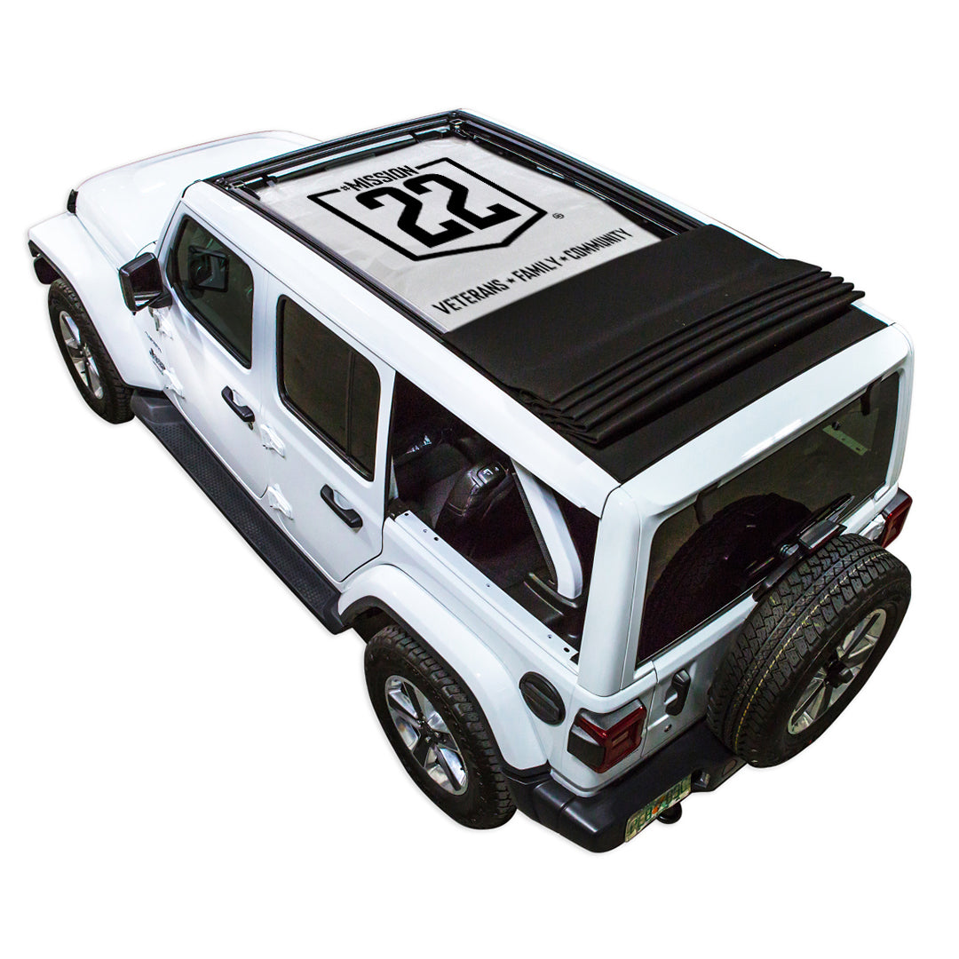 Mission 22 x SPIDERWEBSHADE Jeep Wrangler JLU Sky One Touch Power Top Shade Top (2018-2026)