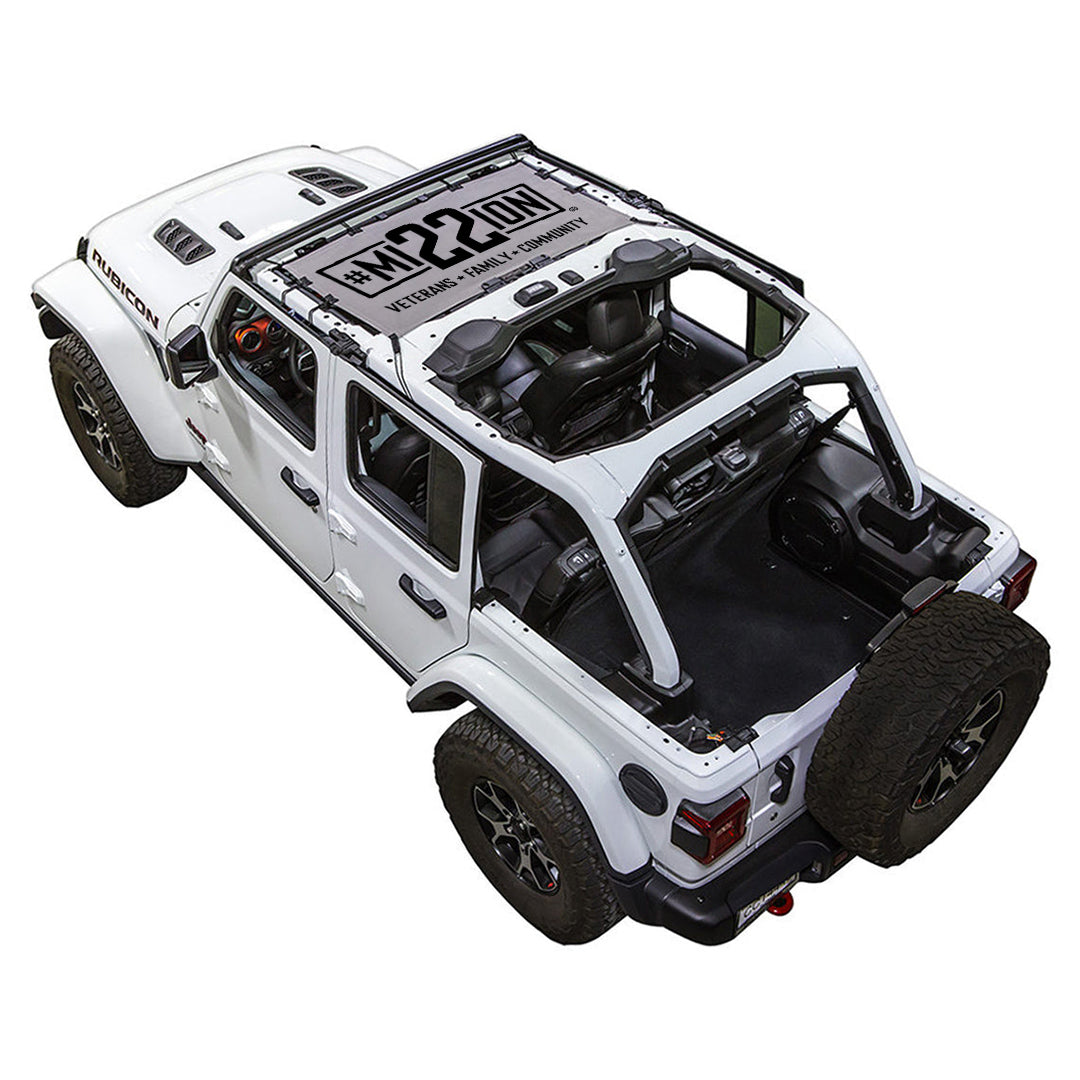 Mission 22 x SPIDERWEBSHADE Jeep Wrangler JLU 4-Door Shade Top (2018-2026)