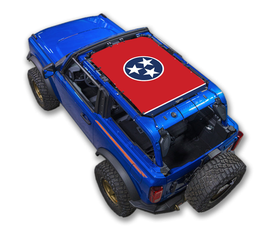 SPIDERWEBSHADE Ford Bronco Tennessee State Flag mesh sun shade – 2-Door