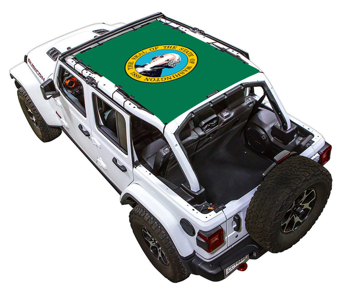 Washington State Flag Full-Shade – SPIDERWEBSHADE JLU 4-Door sun shade
