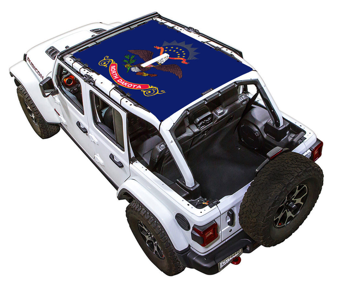 North Dakota State Flag Full-Shade – SPIDERWEBSHADE JLU 4-Door sun shade