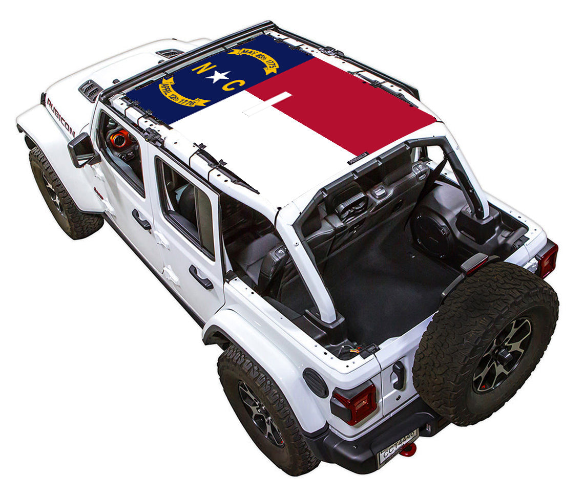 North Carolina State Flag Full-Shade – SPIDERWEBSHADE JLU 4-Door sun shade