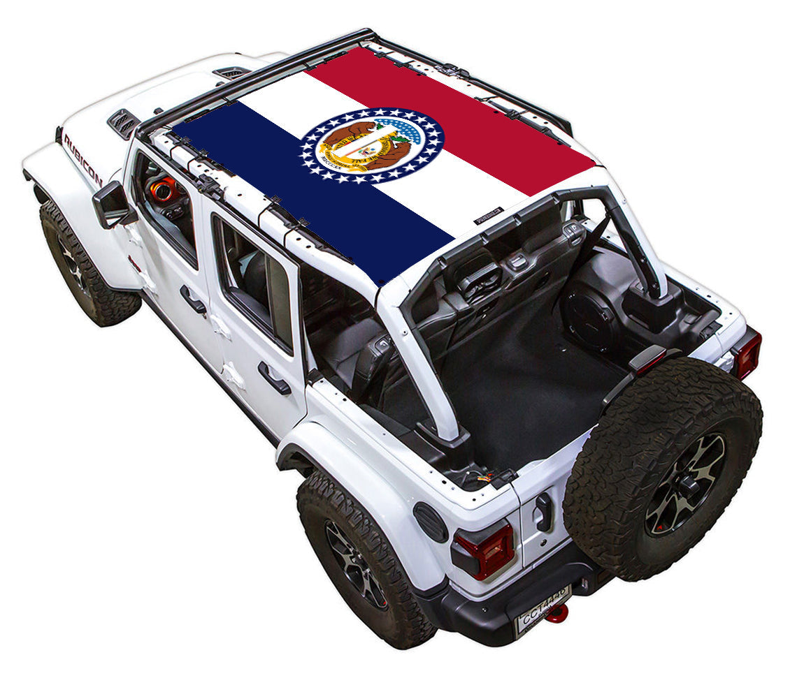 Missouri State Flag Full-Shade – SPIDERWEBSHADE JLU 4-Door sun shade