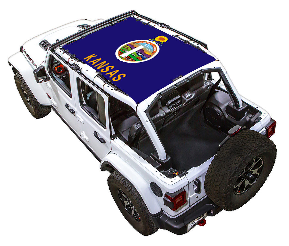 Kansas State Flag Full-Shade – SPIDERWEBSHADE JLU 4-Door sun shade