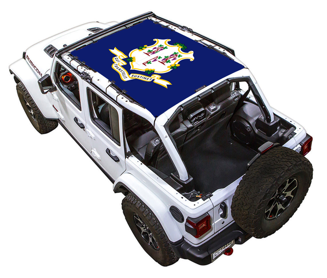Connecticut State Flag Full-Shade – SPIDERWEBSHADE JLU 4-Door sun shade