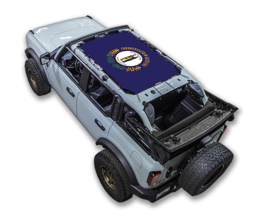 SPIDERWEBSHADE Ford Bronco Kentucky State Flag mesh sun shade – 4-Door