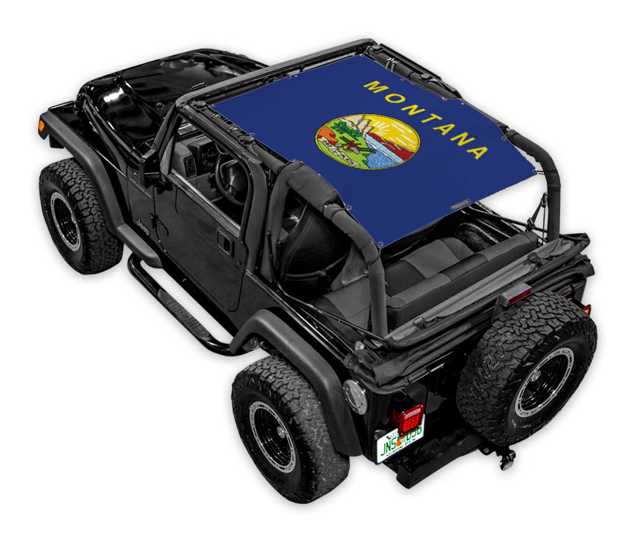 SPIDERWEBSHADE Jeep Wrangler TJ State Flag Montana 1997–2006