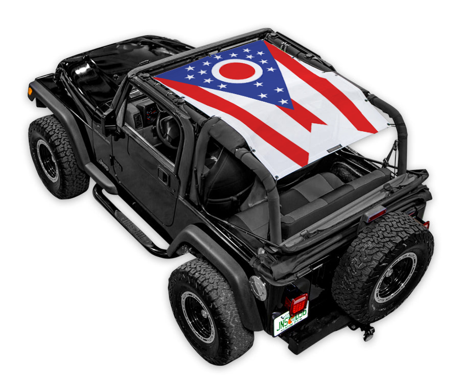 SPIDERWEBSHADE Jeep Wrangler TJ State Flag Ohio 1997–2006