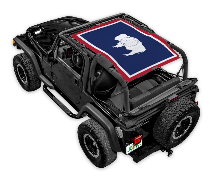 SPIDERWEBSHADE Jeep Wrangler TJ State Flag Wyoming 1997–2006