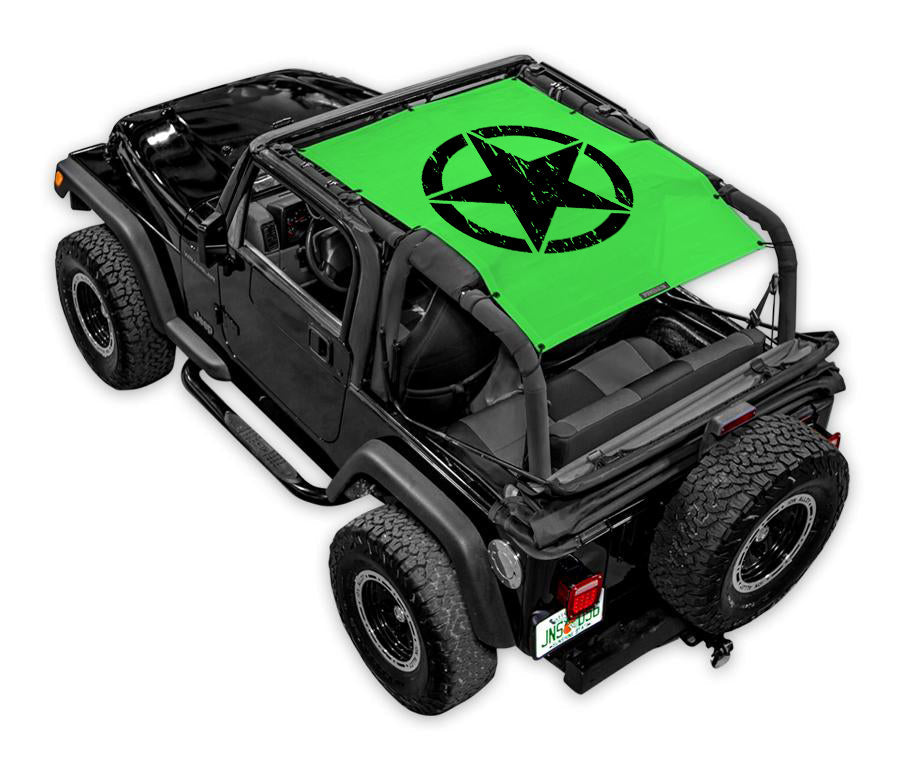 SPIDERWEBSHADE Jeep Wrangler TJ Oscar Mike Distressed Green 1997–2006