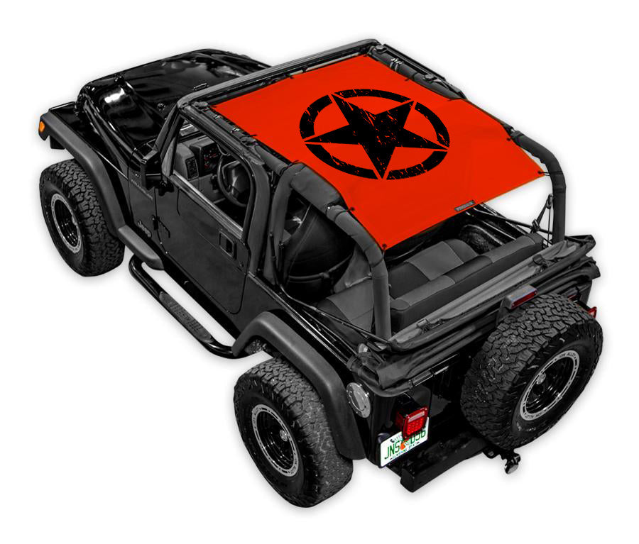 SPIDERWEBSHADE Jeep Wrangler TJ Oscar Mike Distressed Red 1997–2006