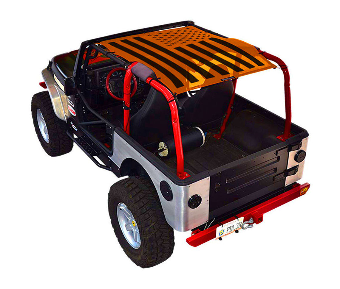 SPIDERWEBSHADE Jeep Wrangler TJ Tactical Flag Solid Orange 1997–2006