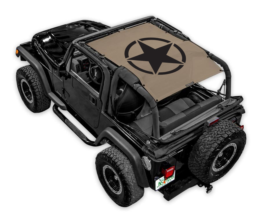 SPIDERWEBSHADE Jeep Wrangler TJ Oscar Mike Solid Tan 1997–2006