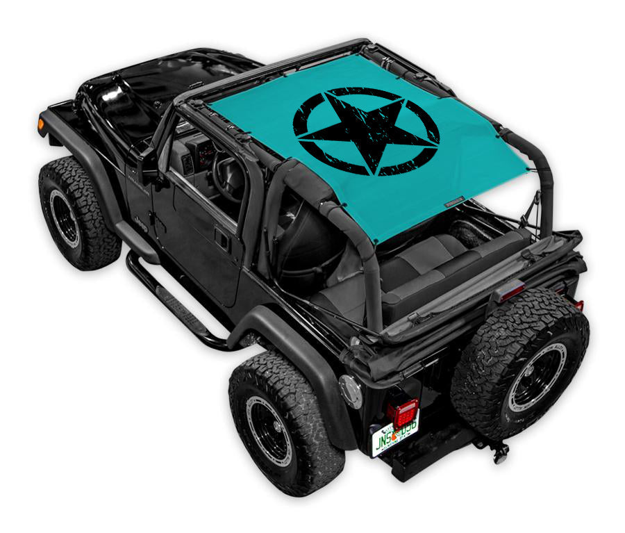 SPIDERWEBSHADE Jeep Wrangler TJ Oscar Mike Distressed Teal 1997–2006