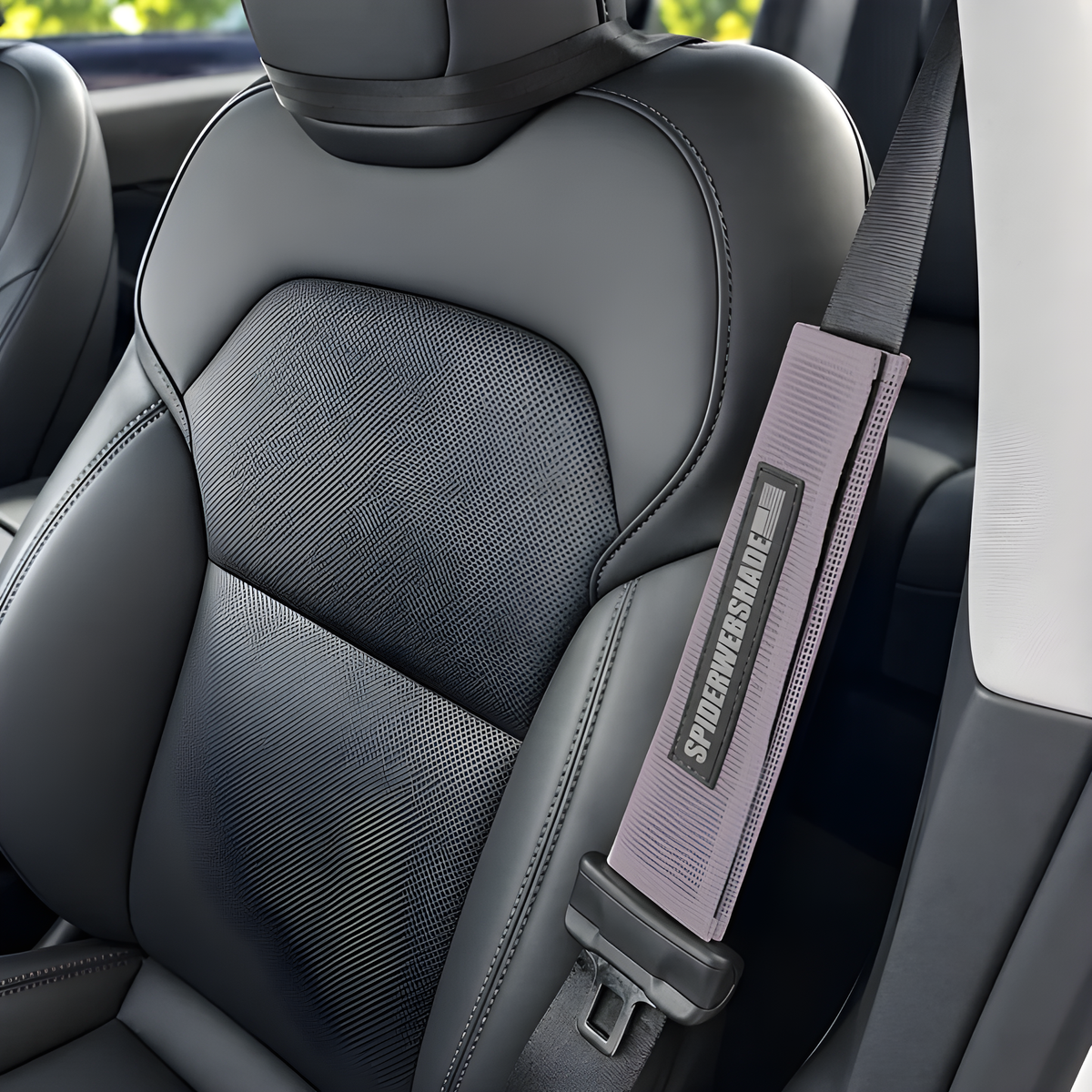 Tesla seatbelt silencer in Grey