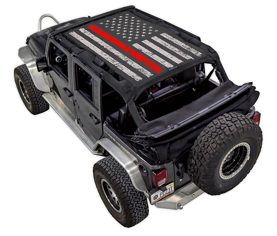 JK-4D Tactical Flag Distressed Thin Red Line