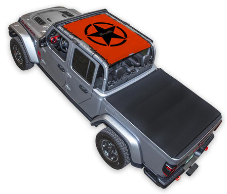 SPIDERWEBSHADE Jeep Gladiator JT Oscar Mike mesh sun shade – Solid, Full-Shade, Red