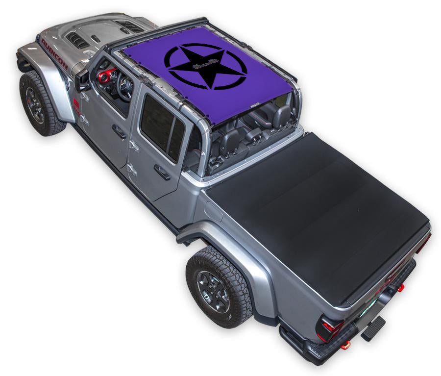 SPIDERWEBSHADE Jeep Gladiator JT Oscar Mike mesh sun shade – Solid, Full-Shade, Purple