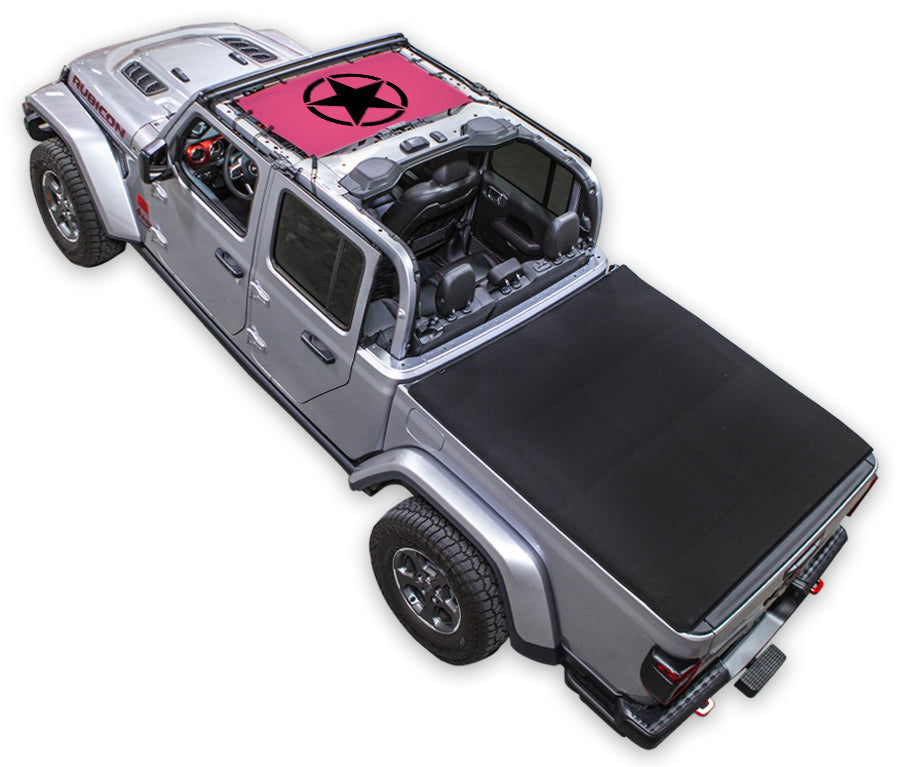 SPIDERWEBSHADE Jeep Gladiator JT Oscar Mike mesh sun shade – Solid, Half-Shade, Pink