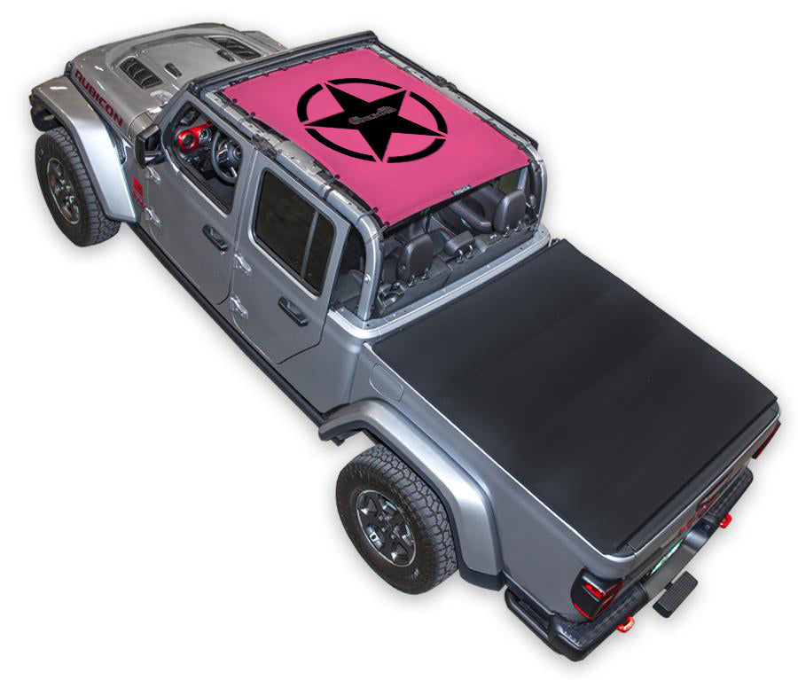 SPIDERWEBSHADE Jeep Gladiator JT Oscar Mike mesh sun shade – Solid, Full-Shade, Pink