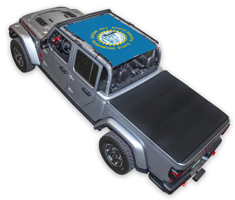 SPIDERWEBSHADE Jeep Gladiator JT South Dakota State Flag mesh sun shade – Full-Shade