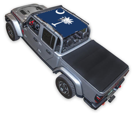 SPIDERWEBSHADE Jeep Gladiator JT South Carolina State Flag mesh sun shade – Full-Shade