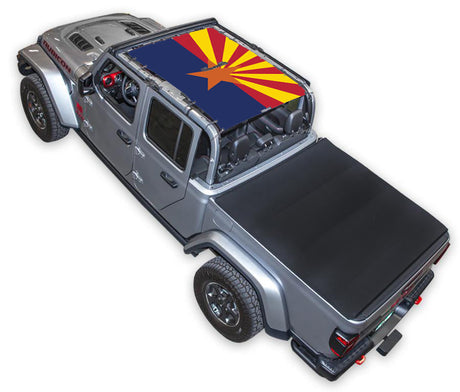 SPIDERWEBSHADE Jeep Gladiator JT Arizona State Flag mesh sun shade – Full-Shade