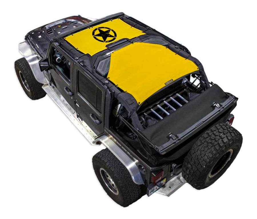 Oscar Mike Distressed_2-Piece (Front and Rear)_Yellow