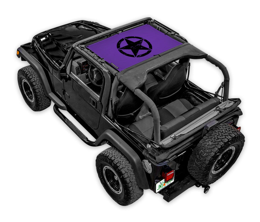 Oscar Mike Distressed_Half-Shade (Front Only)_Purple