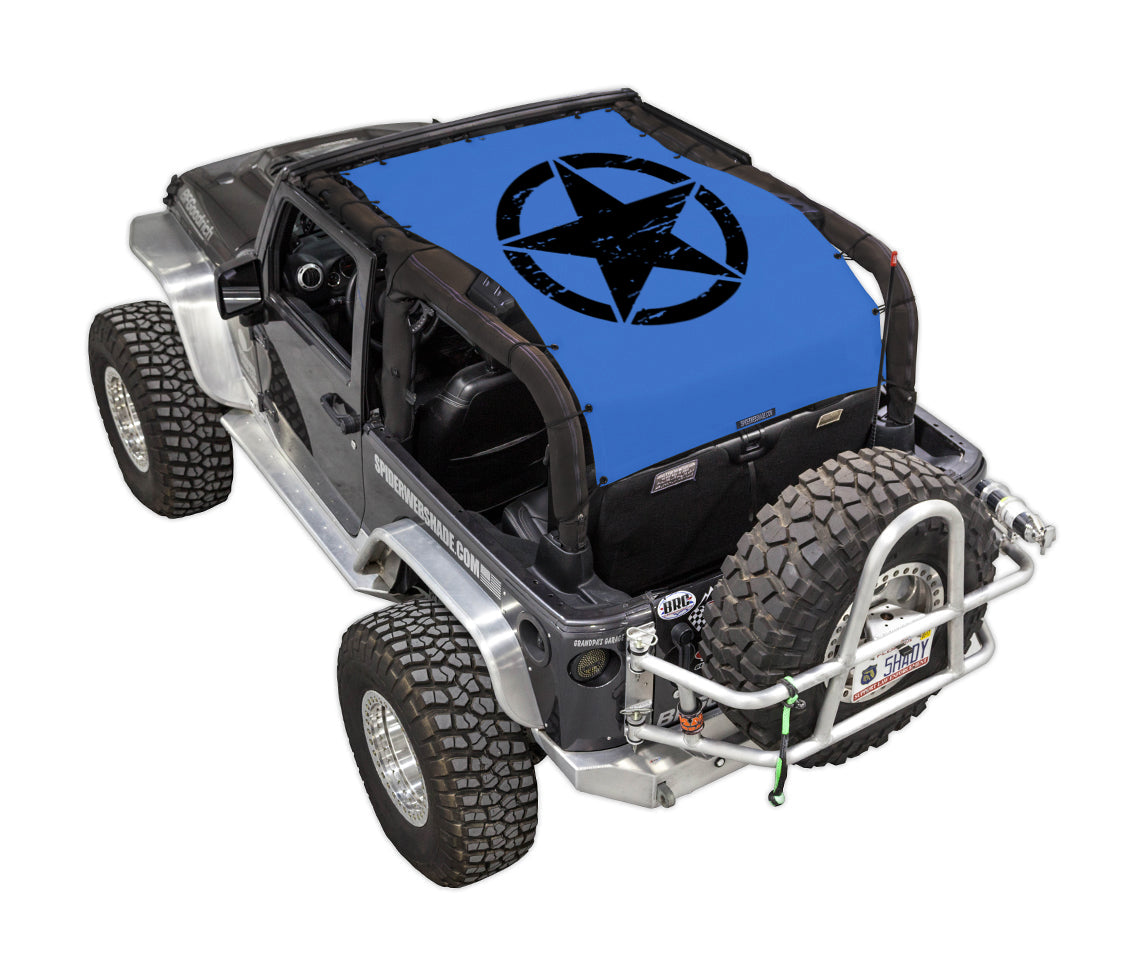 Oscar Mike Distressed_Full-Shade (Extra Long)_Blue