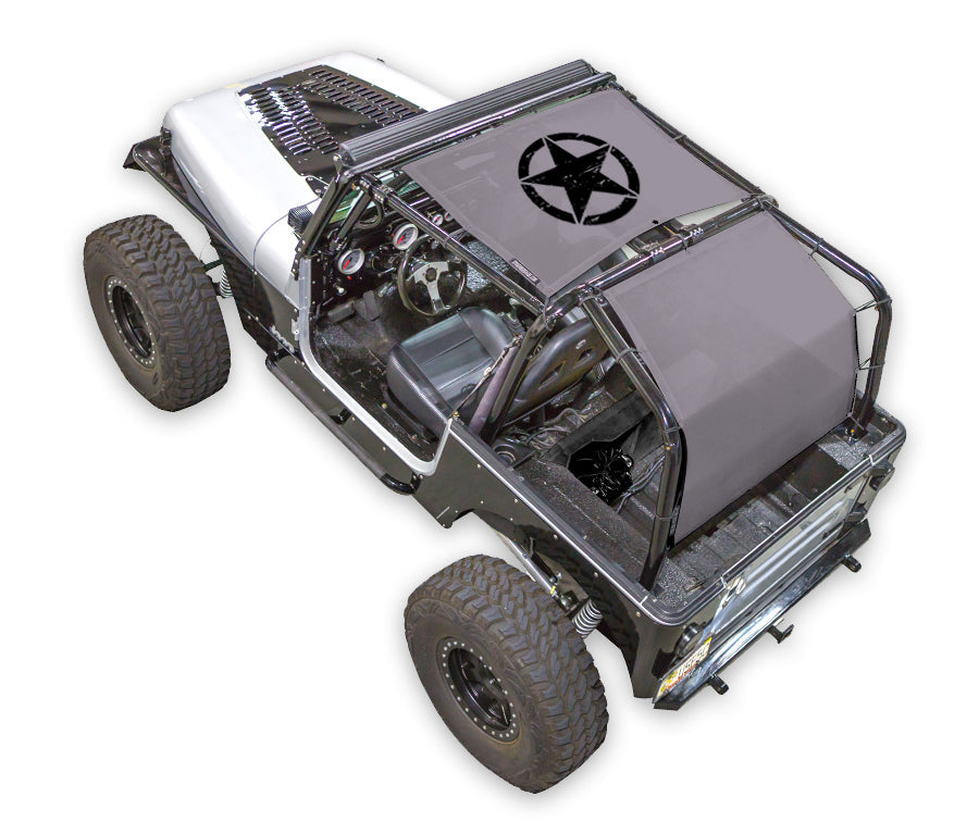 Oscar Mike Distressed_2-Piece (Front and Rear)_Grey