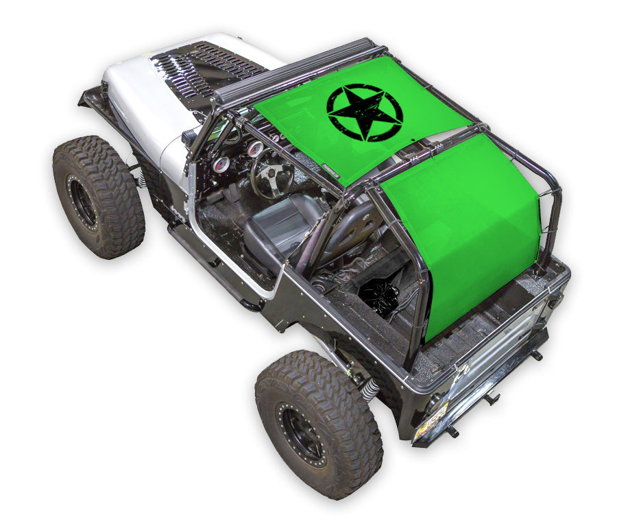 Oscar Mike Distressed_2-Piece (Front and Rear)_Green