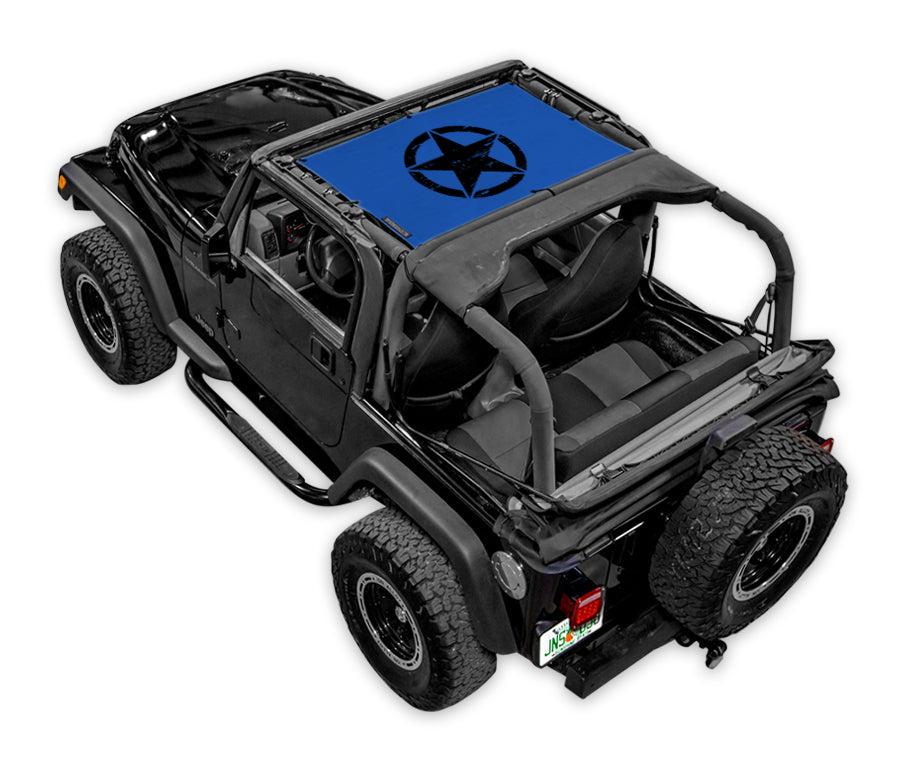 Oscar Mike Distressed_Half-Shade (Front Only)_Blue